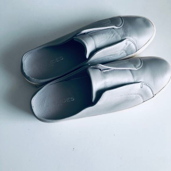 J Slides 'Alara' Women's  8 Slip On Sneaker Mule Gray Leather Clog Slide - Picture 5 of 11